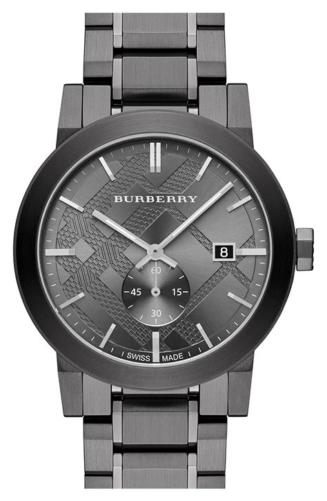 burberry men's check stamped bracelet watch|Burberry watches uk.